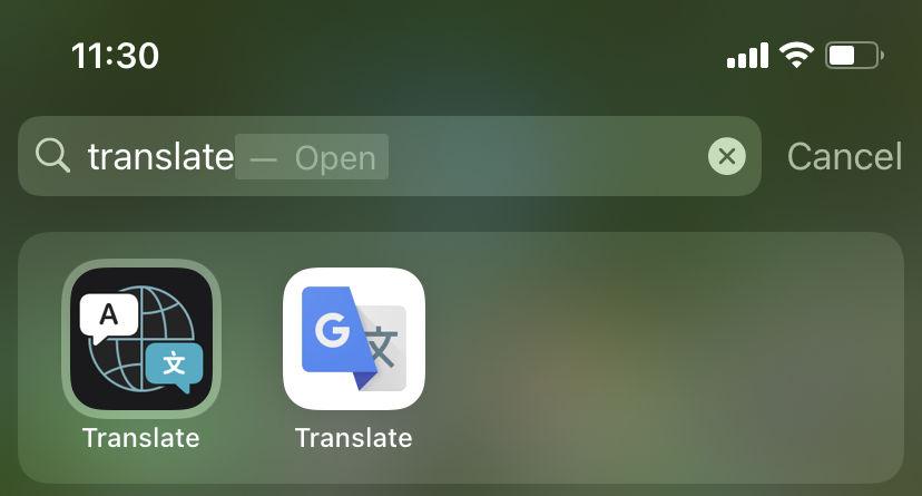 Aplicación Apple Translate