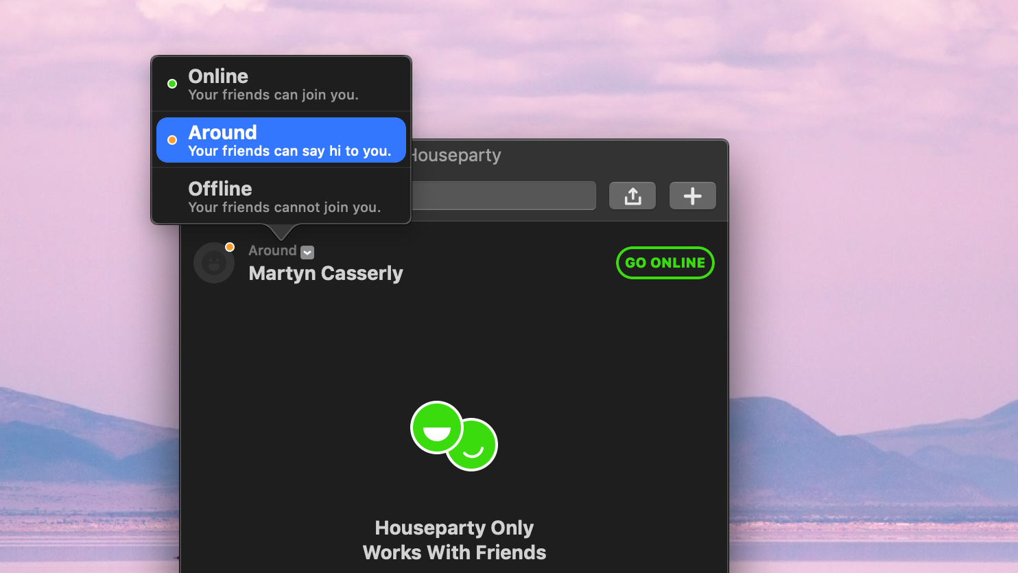 Cómo configurar y usar Houseparty en Mac: Estado