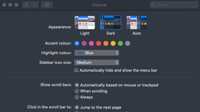 Cómo usar el modo oscuro en Mac: Preferencias del sistema