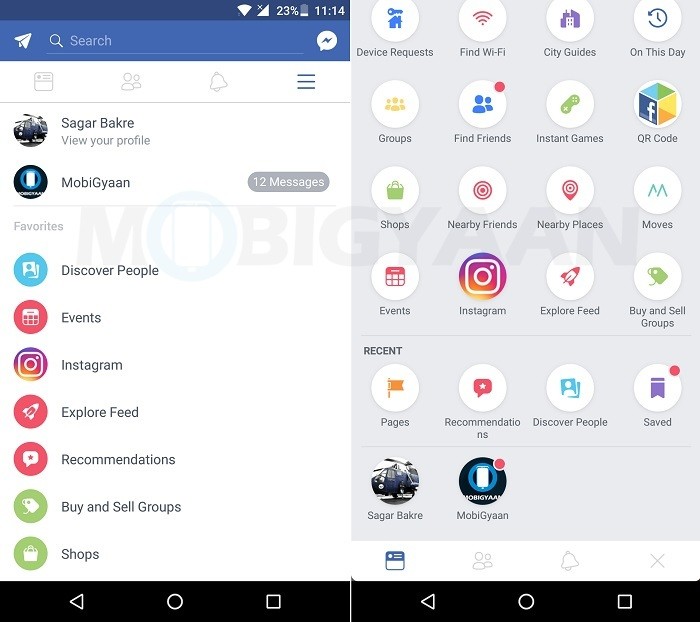 facebook-testing-ui-menú desplegable-android-3 