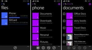 Administrador de archivos de Windows Phone 8.1 provocado