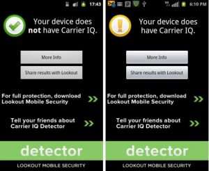 Aquí hay una aplicación de Android para probar Carrier IQ