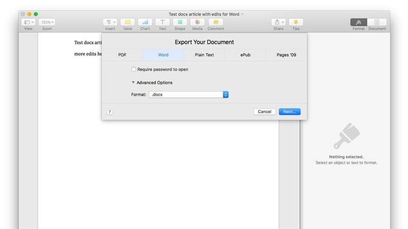 cómo editar el archivo docx en páginas mac 800