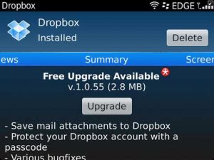 Dropbox para BlackBerry actualizado a v1.0.55