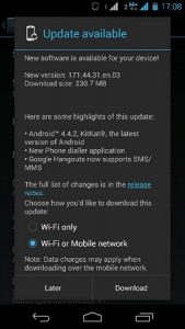 La actualización de Moto G Android v4.4.2 KitKat comienza a implementarse en India