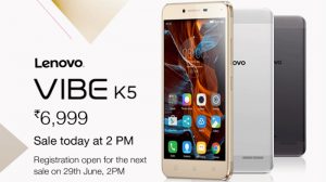 Lenovo Vibe K5 saldrá a la venta flash por primera vez hoy a las 14:00 en India