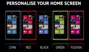 Lumia 800 en verde y rojo visto en video