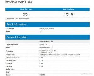 Moto E4 visto en los puntos de referencia;  Procesador MediaTek con 2 GB de RAM a bordo