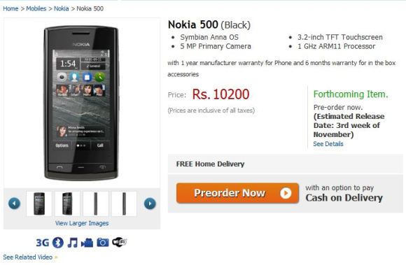 Nokia% 20500-pedido por adelantado 