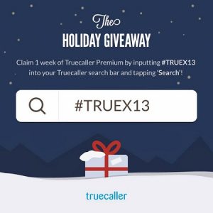 Obtenga una semana de acceso TrueCaller premium gratis buscando # TRUEX13
