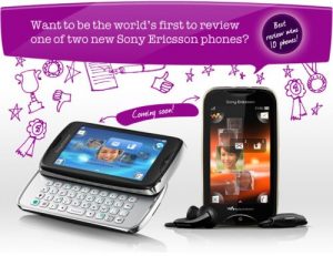 Sony Ericsson lanza un concurso en el que los participantes revisan sus próximos teléfonos con funciones