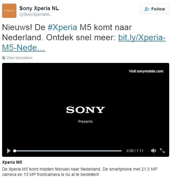 sony-xperia-m5-holanda-anuncio-tweet 