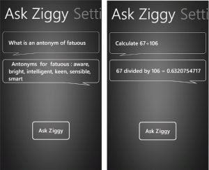 Windows Phone también tiene una aplicación similar a 'Siri' llamada Ask Ziggy