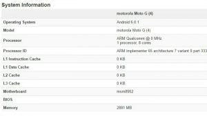 Moto G4 visto en Geekbench con Snapdragon 617 SoC y 3 GB de RAM