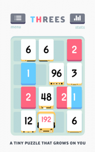 ¡Tres!  juego de rompecabezas basado en números ahora disponible en Android