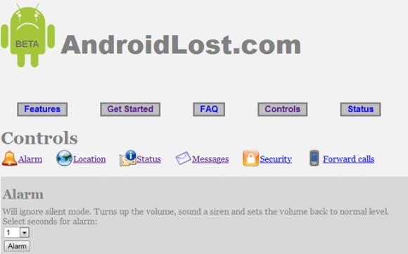 Interfaz web de AndroidLost 